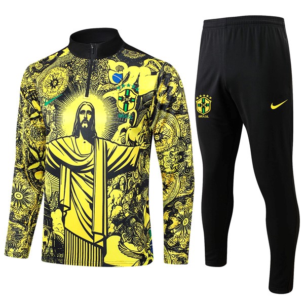 Sudadera De Training Brasil 2024-2025 Amarillo Negro